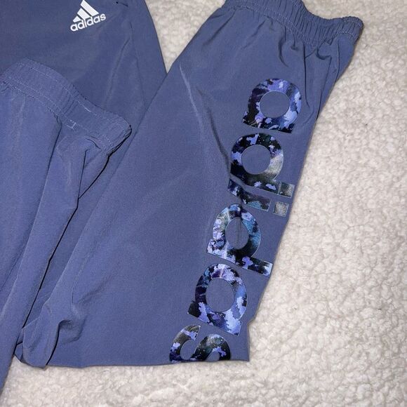 Adidas Women’s Dusty Purple Blue Graphic Drawstring Joggers Small - Picture 2 of 9